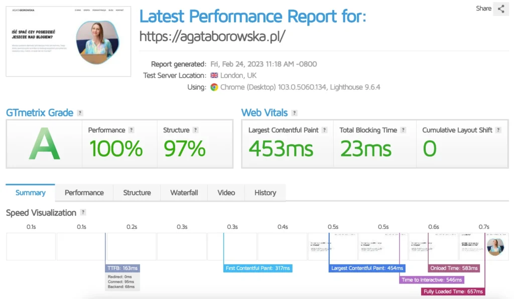 Strona internetowa dla Agaty Borowskiej