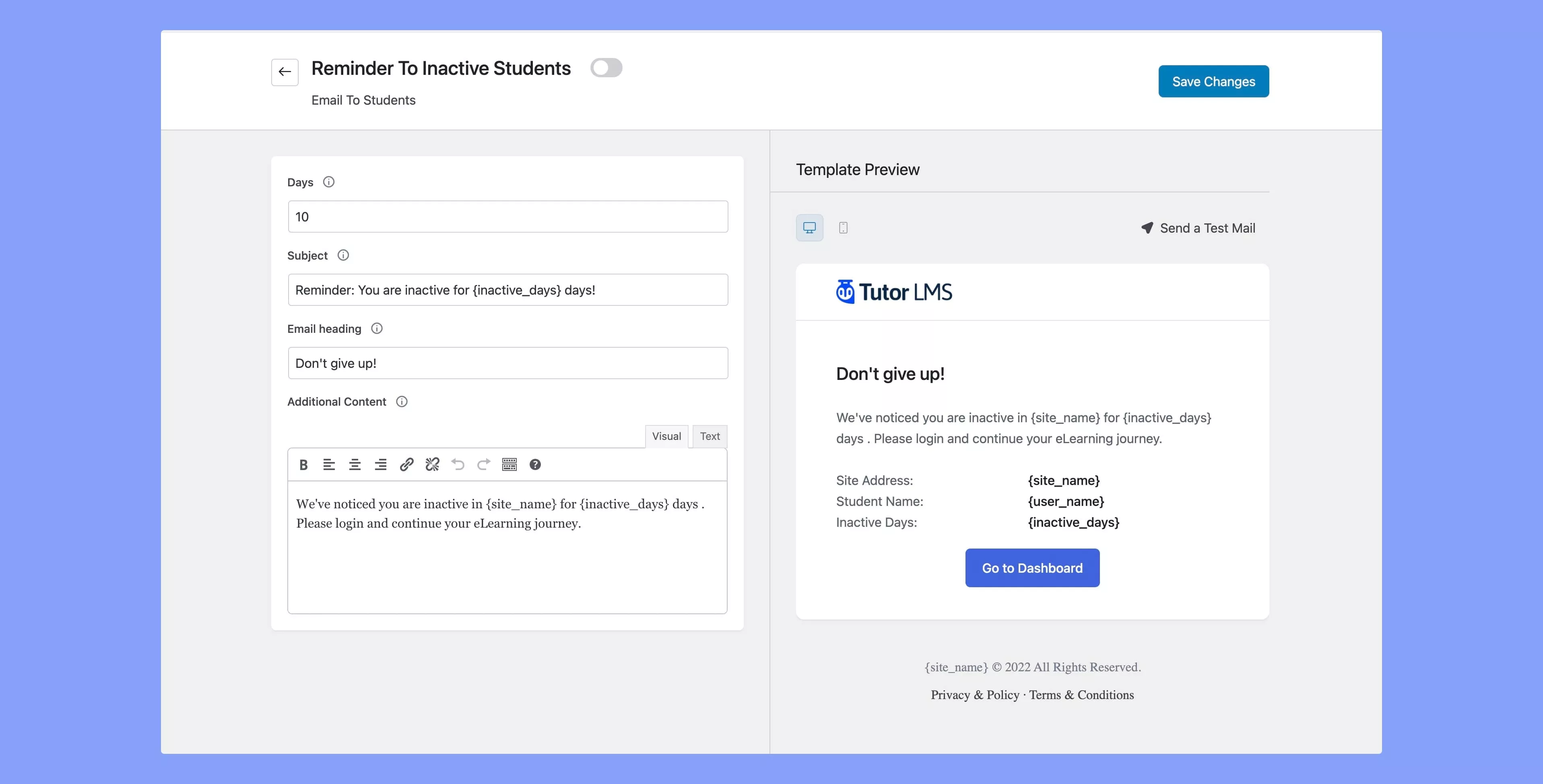 tutor-lms-2-5-0 Tutor LMS 2.5.0 email template